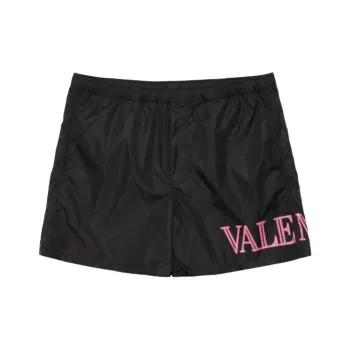 Valentino Logo Printed Straight Hem Swim Shorts