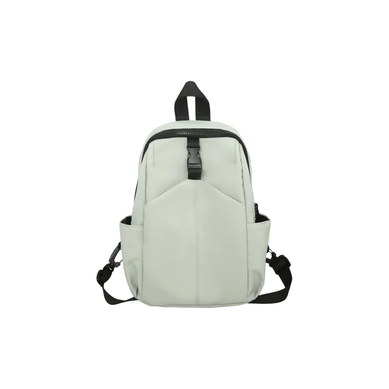 MOK Nylon Backpack Unisex Ivory/Gray/Black/Light Green-9