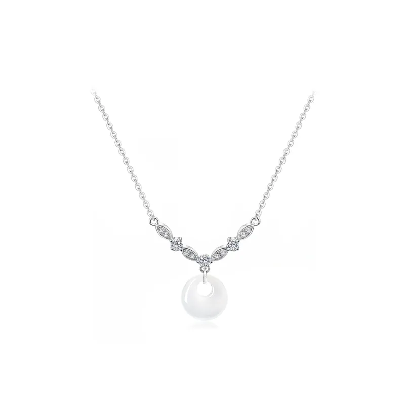 JOYDINNY Chalcedony Jade Necklaces Women's-0
