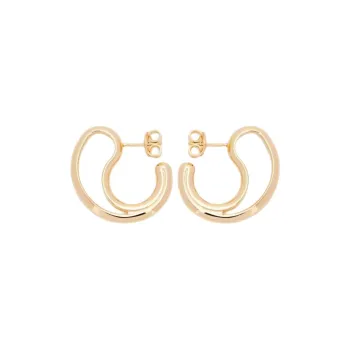 Bottega Veneta Sterling Silver Earrings Unisex Gold