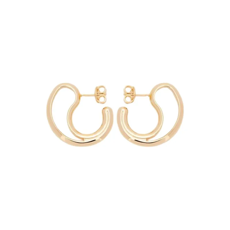 Bottega Veneta Sterling Silver Earrings Unisex Gold-0