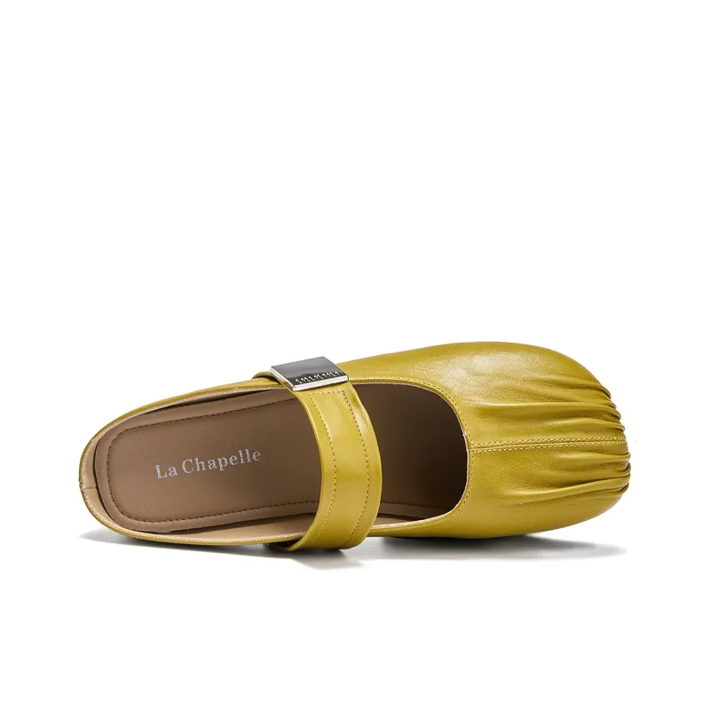 La Chapelle Antibacterial, Slip Resistant, Abrasion Resistant Closed Toe Slippers Women's Yellow-4