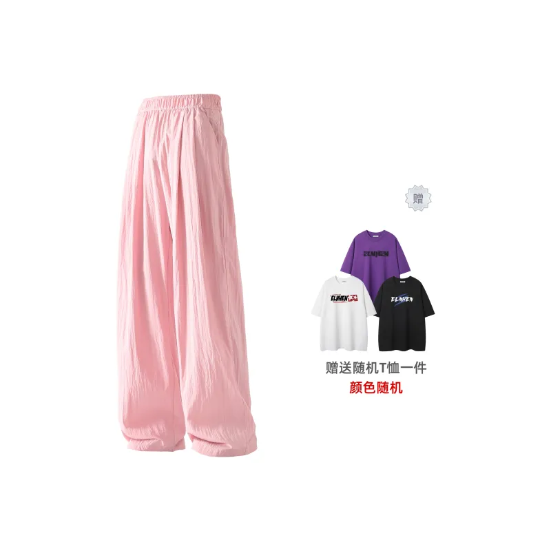 ELNHEN Casual Pants Unisex Pink-29