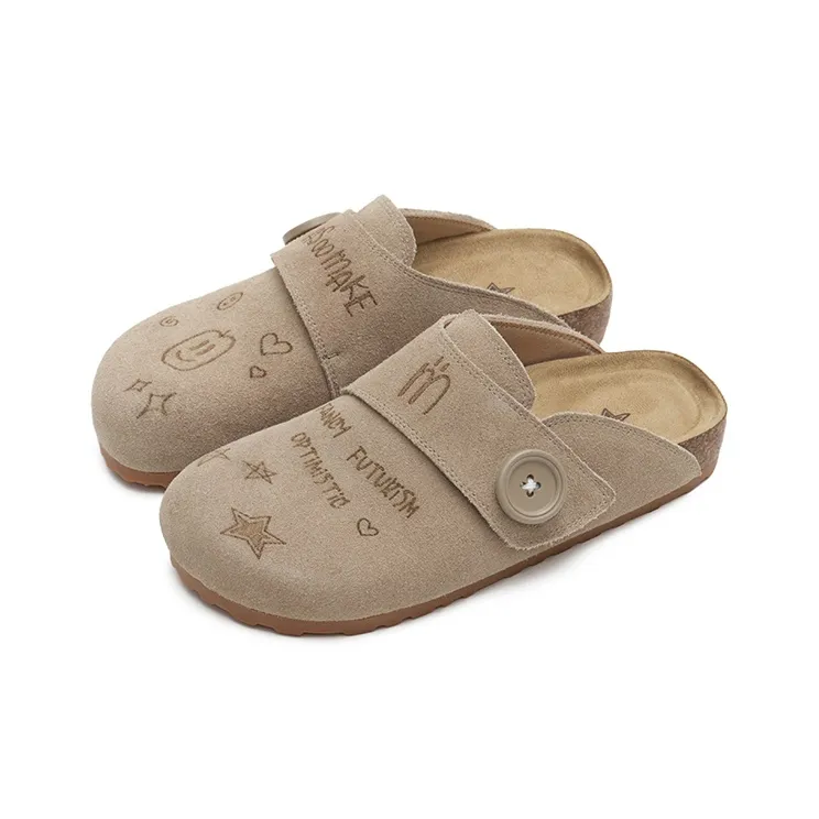 MASOOMAKE Rubber Sole Embroidery Closed Toe Slippers Women's-15