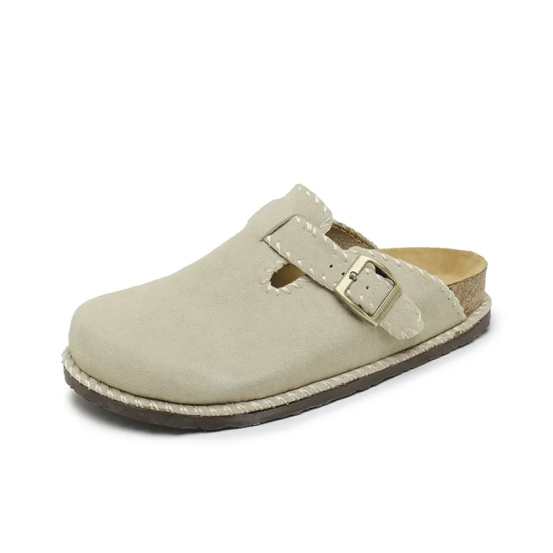 Mulinsen Cork Sole Abrasion Resistant Slip Resistant Closed Toe Slippers Unisex-1