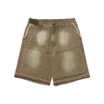 HKRXEC Denim Shorts Unisex Khaki