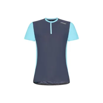 Oakley Point To Point 1/4 Zip Jersey T Shirt Men's Navy Blue/light Blue