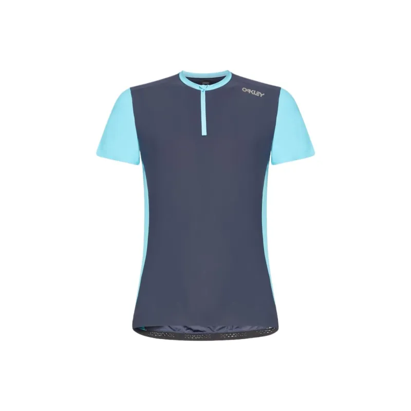Oakley Point To Point 1/4 Zip Jersey T Shirt Men's Navy Blue/light Blue-0