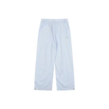MostwantedLab Casual Pants Unisex White Base Light Blue Stripes