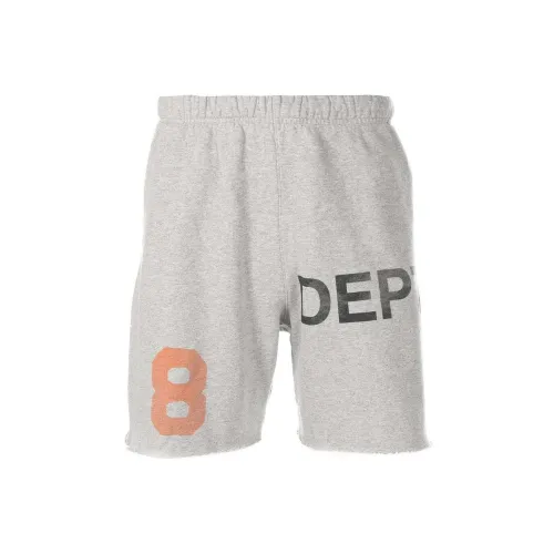 Gallery Dept. Wide Leg Printed Distressed Cotton Jersey Shorts