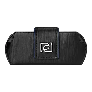 PIERRE CARDIN Cow Leather Eyeglass Pouch Men's Black