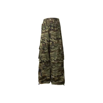 SWAMP AREA Casual Pants Unisex Green Camouflage