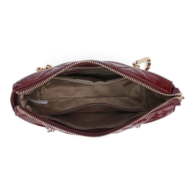 PIERRE CARDIN Top Grain Cow Leather Crossbody Bag, Underarm Shoulder Bag Regular Women's Black/Army Green/Burgundy-15
