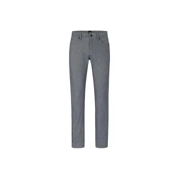 HUGO BOSS Slim-fit Jeans In Two-tone Brushed Twill Casual Pants Men's Gray