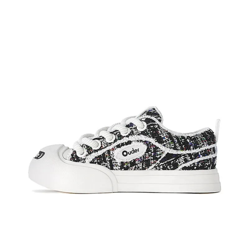 Ouder Smiler Skateboard Shoes Unisex Low Top White-0