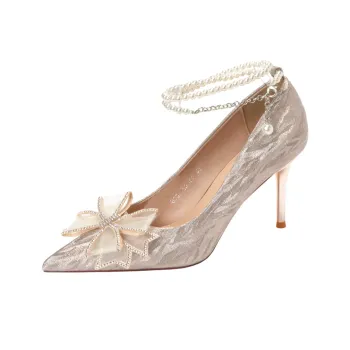 Lan Miao Slim Heel High Heels Women's Gold