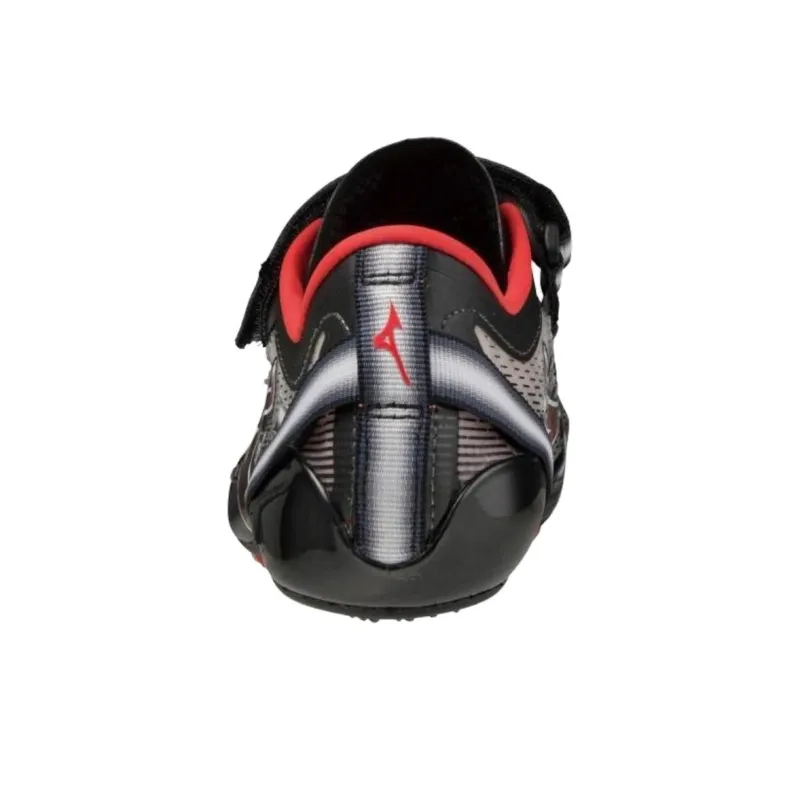 Mizuno Slip Resistant And Abrasion Resistant Functionality Black Red Track And Field Shoes Unisex Low Top-3