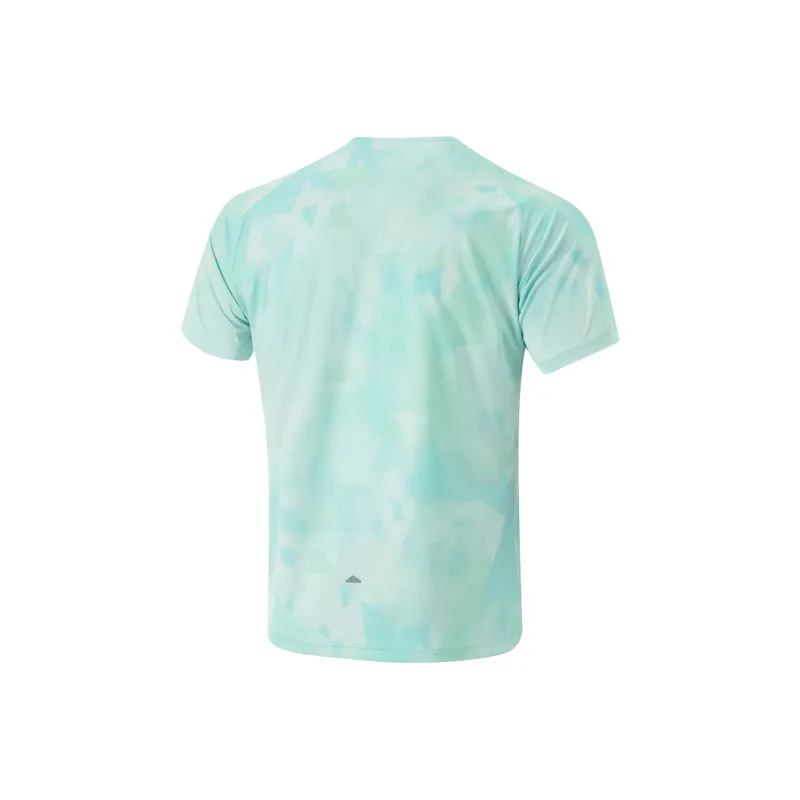 LiNing Running Collection T Shirt Men's Standard White/Fluorescent Yellow Green/Bamboo Emerald Green Full Base Print-1