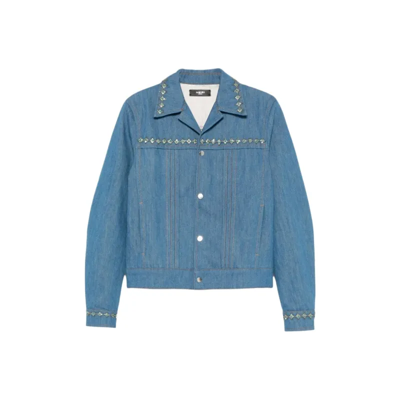 AMIRI Crystal Pleated Cadet Jacket-0