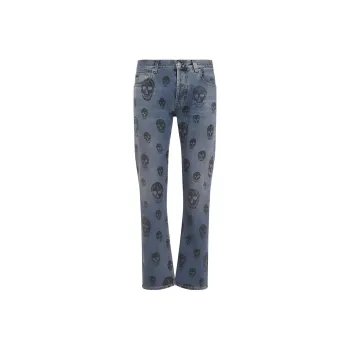 Alexander McQueen Skull Printed Straight Leg Jeans