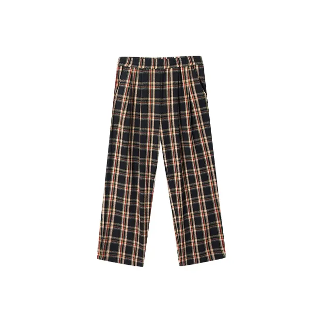 DANGEROUSPEOPLE Casual Pants Unisex Black Base Plaid-0