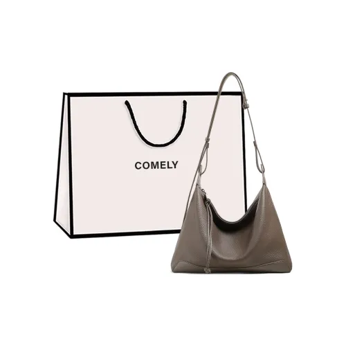 COMELY Cow Leather One Shoulder Crossbody Tote Hobo Bag Regular Women's Elephant Gray