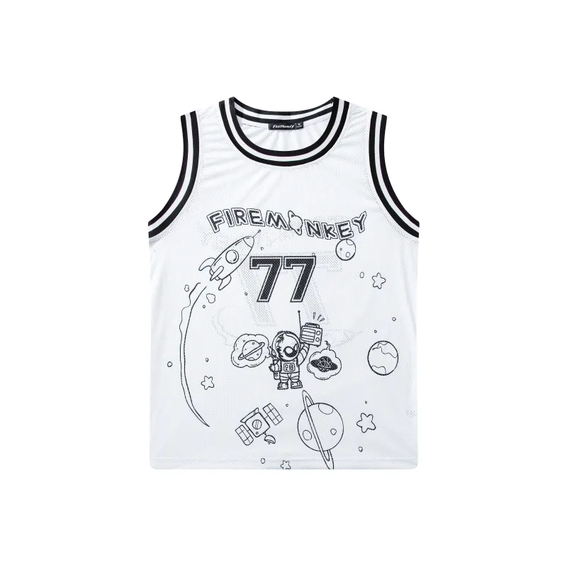FireMonkey Basketball Jerseys Unisex White-23