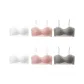 6 Pcs Set (White 2+Pink 2+Gray 2)