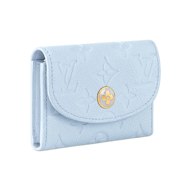 LOUIS VUITTON Rosalie Embossed Grain Cow Leather Coin Purse Women's Sky Blue-1
