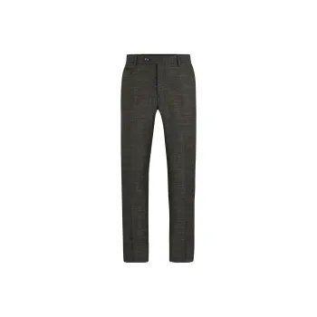 HUGO BOSS FW23 Slim-Fit Trousers In A Patterned Wool Blend Casual Pants Men's Brown