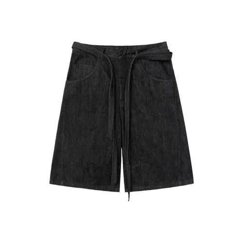 SIMPLE PROJECT Denim Shorts Unisex Black