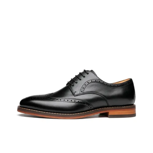 HAPPY DINO Dress Shoes Men Low Top Black
