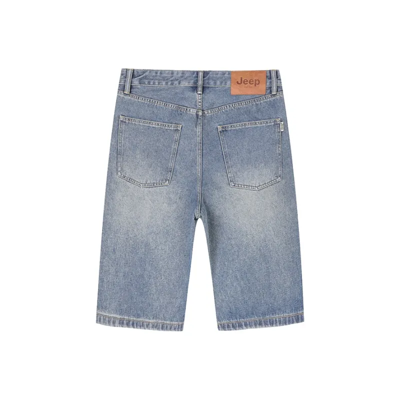 Jeep Denim Shorts Men Blue-0