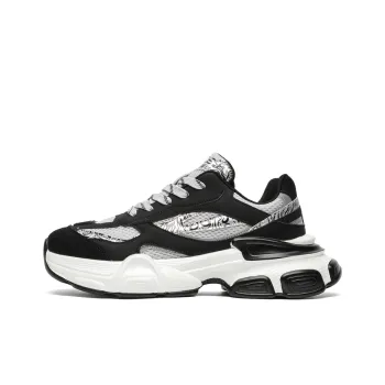 Gai Renpu Slip Resistant, Abrasion Resistant, Breathable Low Top Chunky Sneakers Unisex Silver Black