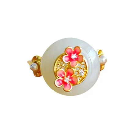 Jade Ink Love Hetian Jade Rings White Jade Unisex-3