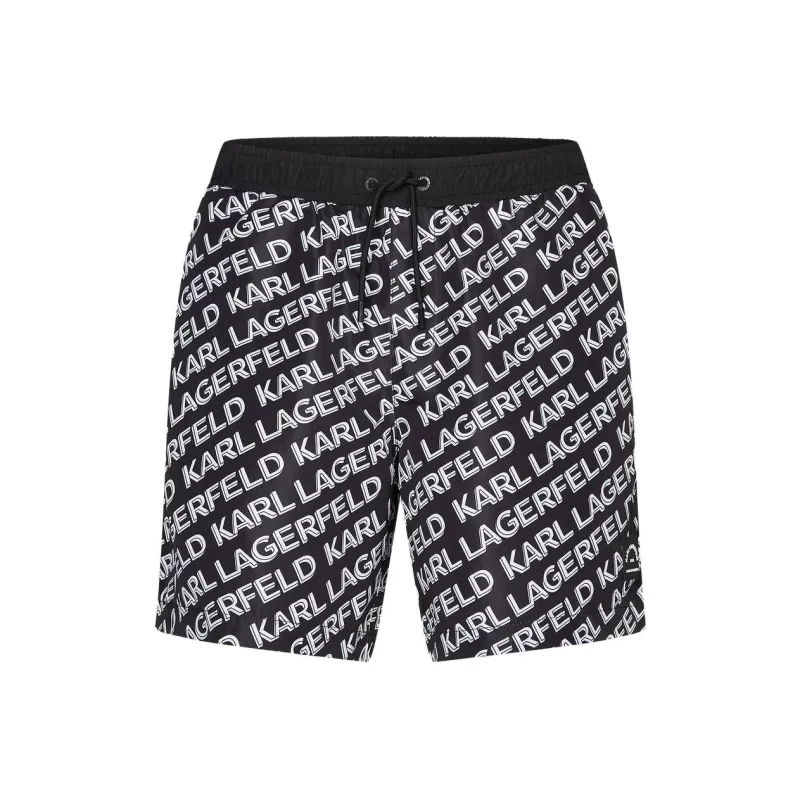 Karl Lagerfeld Diagonal Logo print Swim Shorts-0