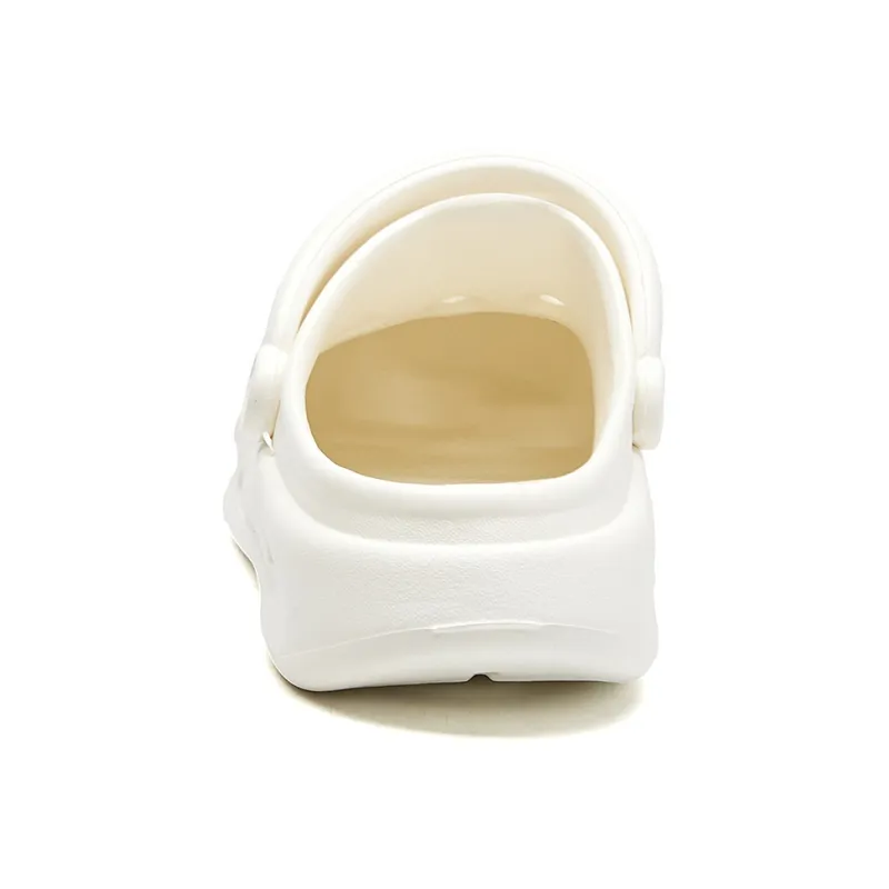 La Chapelle Cream White Soft Sole Cream Puff Shoes, Fresh Look Commute, Niche Casual Clogs Women's White-4