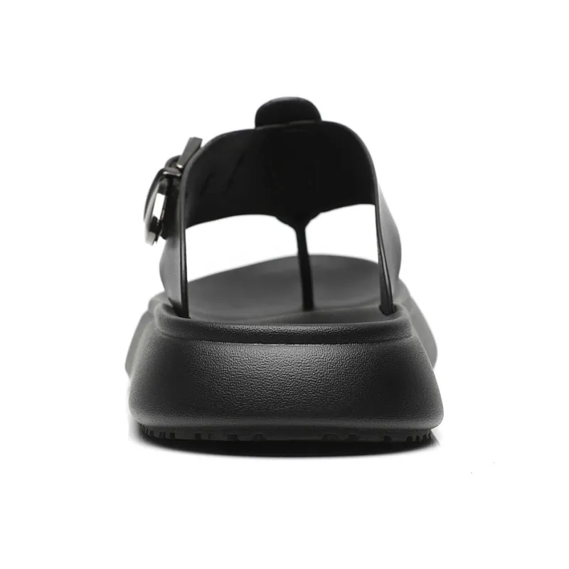 Mulinsen Abrasion Resistant Slip Resistant Flip Flops Men's Black-3
