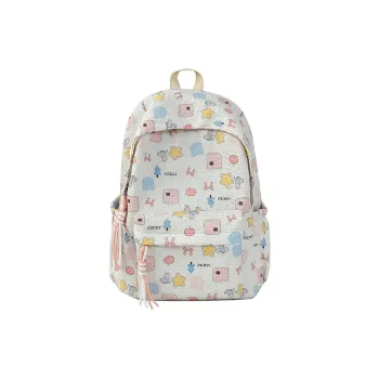 GOBLIN SHARKS 1759 Nylon Backpack Women's White/Pink/Blue