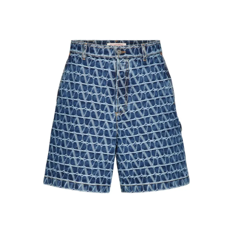 Valentino SS24 Denim Shorts Men's Dark Blue-0