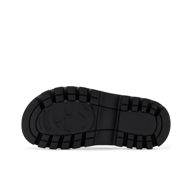 GG CC Platform Height Increasing Slide Slippers Women's Black-4