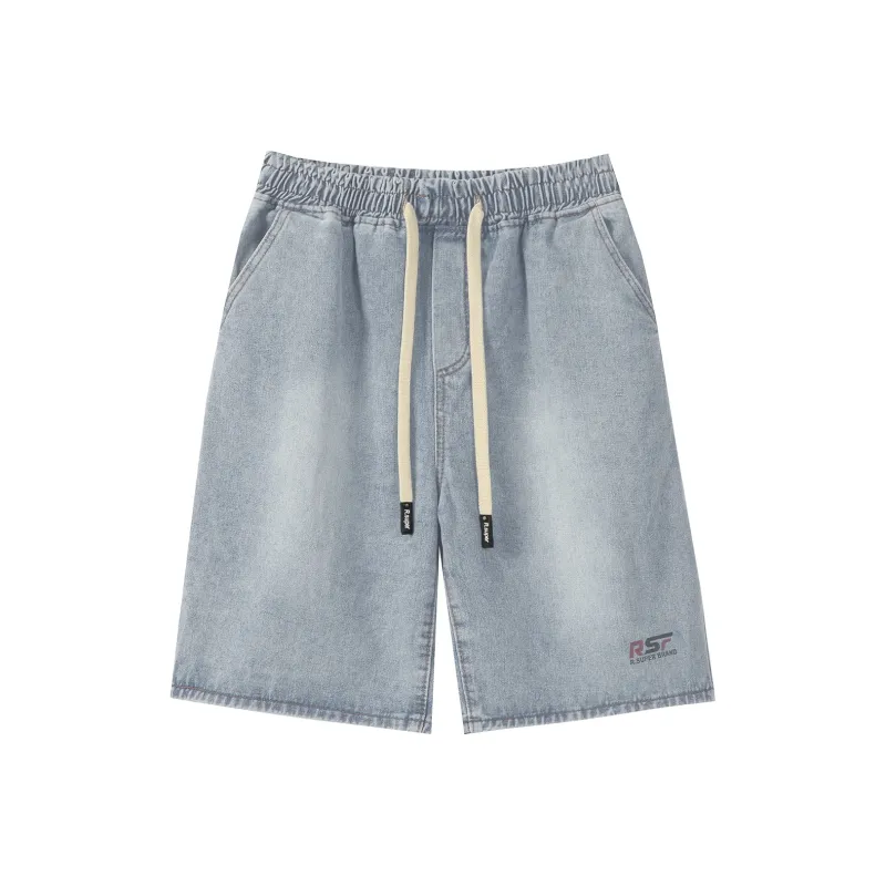 R.super Denim Shorts Unisex Light Blue-0