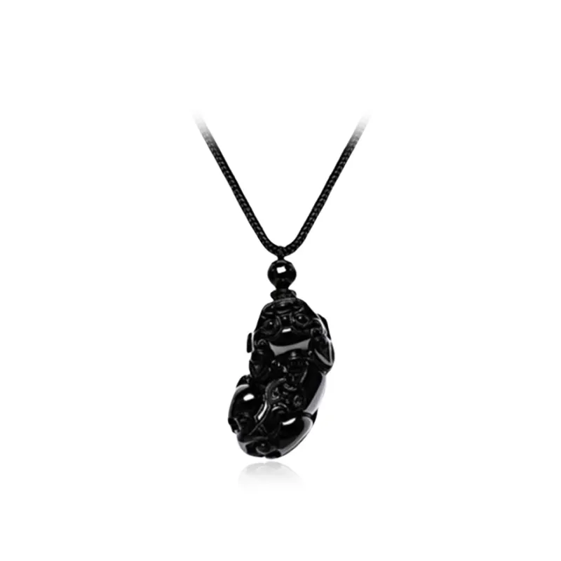 Tkb Obsidian Jade Necklaces Unisex-1