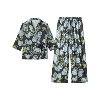 Shanghai Story Pajama Set Women's Under The Moon Black