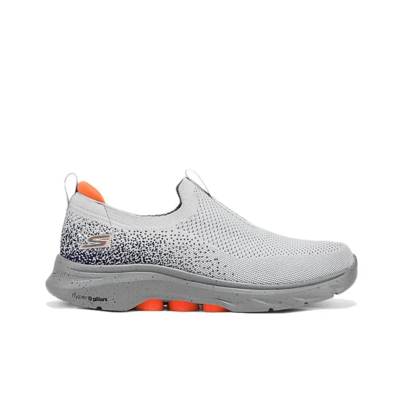 Skechers MEN'S GO WALK Support Low Top Casual Shoes Men's Gray Orange-1