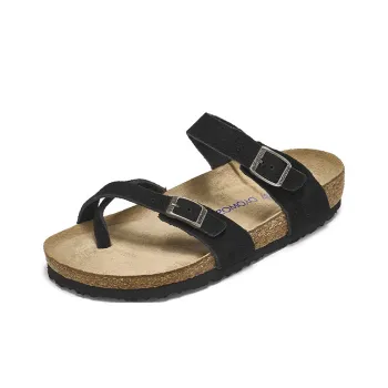 East Garden Works Cork Sole Quiet Abrasion Resistant Slip Resistant Flip Flops Sandal Women's