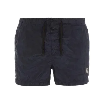 STONE ISLAND Logo Patch Drawstring Swim Shorts