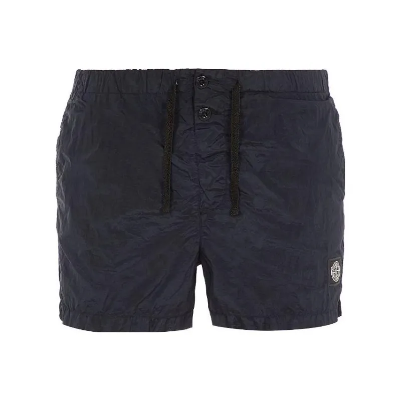 STONE ISLAND Logo Patch Drawstring Swim Shorts-0