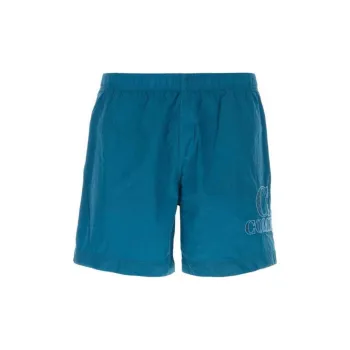 C.P.Company Logo Embroidered Straight Leg Swim Shorts