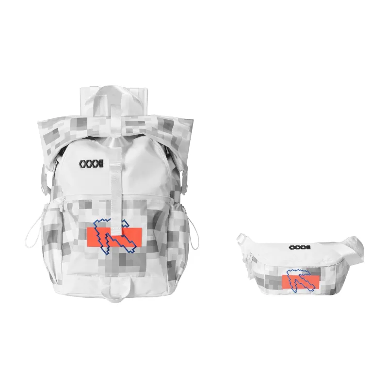 COEXISTENCE Polyester Backpack Basketball Bag Unisex White-8